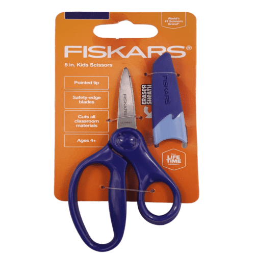 Tijera con Tapa-borrador para niños edad 4+ FISKARS Azul punta fina