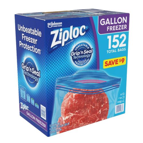 Bolsas ZIPLOC tamaño galon 4 paquetes de 38 und (26.8cm x 27.3cm) c/u