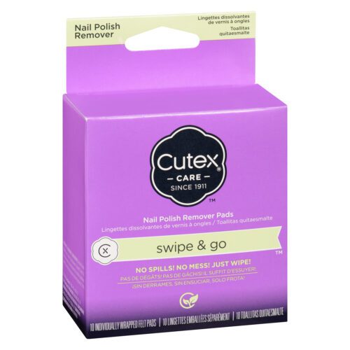 Toallas removedoras de esmalte CUTEX empaque indiv 10 und