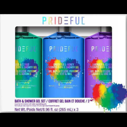 Set de jabón de baño (gel) PRIDEFUL 3 piezas 265ml c/u