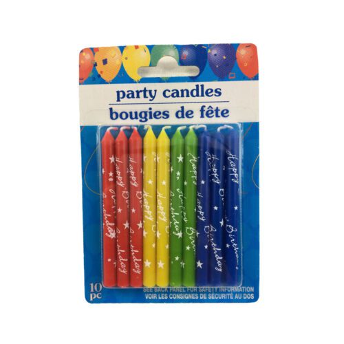 Velas de cumpleaños con mensaje happy Birthday 10 und