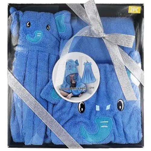 Set de toallas de baño elefante color azul