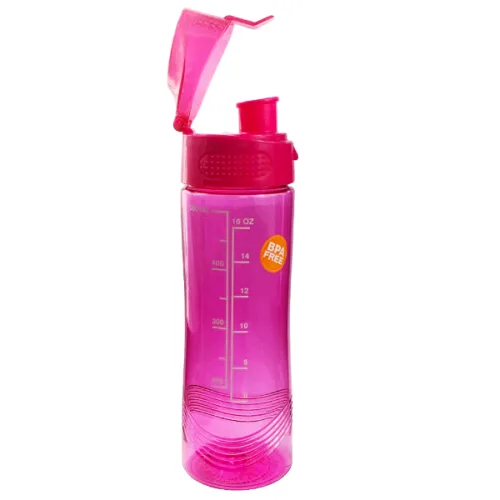 Botella para agua con tapa color fucsia 500ml