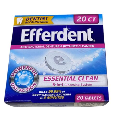 Tabletas efervescentes EFFERDENT para limpiar dentaduras postizas  20und