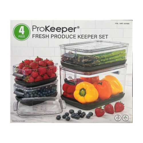 Set de contenedores de frutas y verduras PROKEEPER 4 piezas.