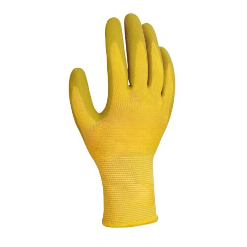 Guantes multiuso de tela y latex color amarillo 1 par