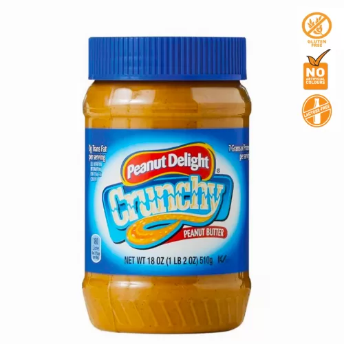 Mantequilla de maní PEANUT DELIGHT crujiente 510g