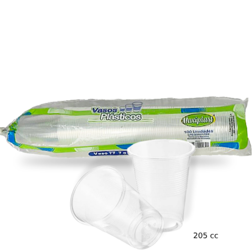 Vasos plasticos 77 MAXIPLAST 7oz 100und