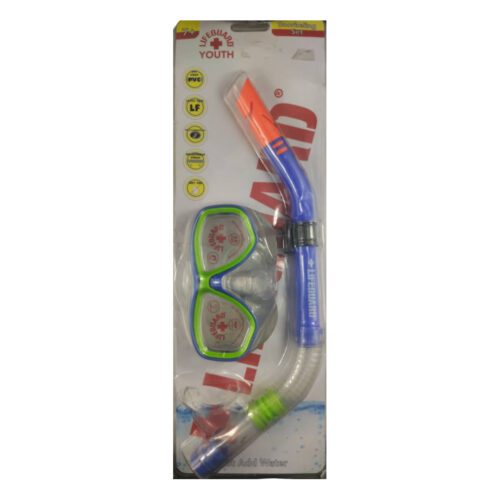 REMATE-Set de snorkeling LIFEGUARD azul y verde 7+