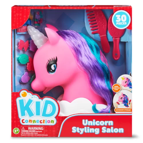 Salón de Estilo Unicornio Rosa Kid Connection, 30 piezas, edades 3+