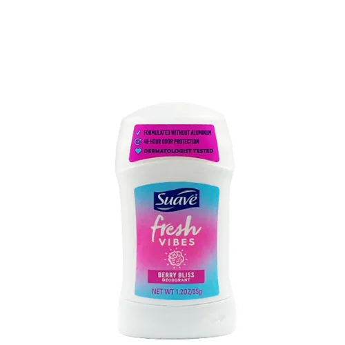 Desodorante en barra 48h SUAVE fresh vibes berry bliss 35g.