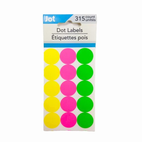 Etiquetas circulares de colores JOT autoadhesivas 315 und.