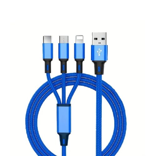 Cable para cargar teléfono 3 En 1 color azul