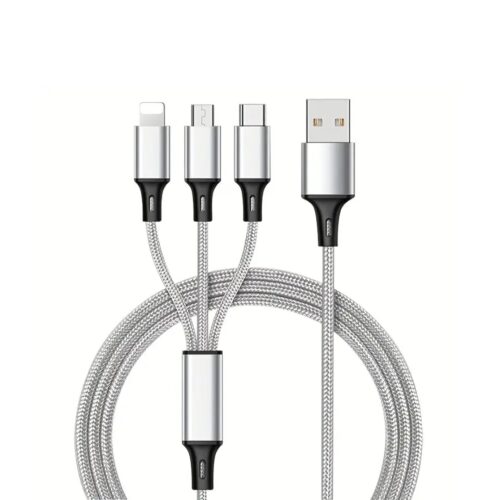 Cable para cargar teléfono 3 En 1 color gris