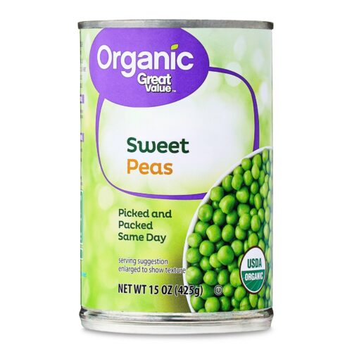 Guisantes dulces organic GREAT VALUE 425g.REMATE