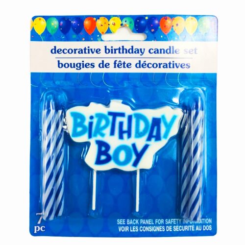 Velas de cumpleaños PARTY CANDLES con mensaje de Birthday boy 7 piezas