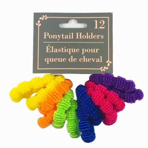 Ligas elásticas para el cabello colores variados 12 und.