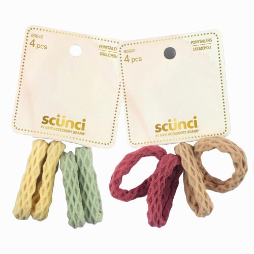 Ligas elásticas para el cabello SCUNCI colore pasteles 4 und.