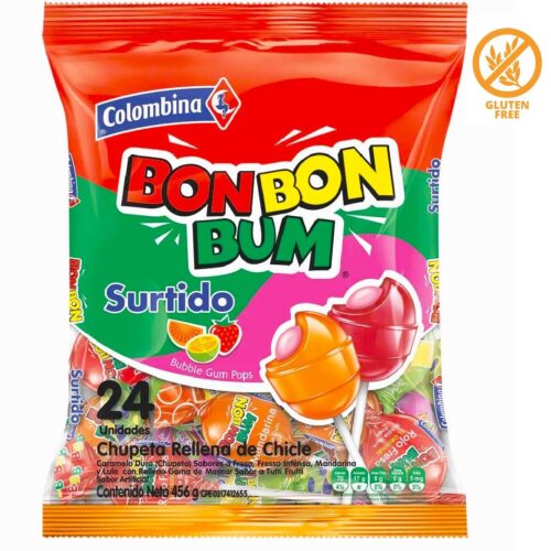 Chupetas  COLOMBINA bonbonbum surtidos 456g