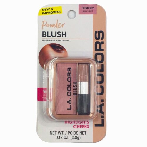 Rubor en polvo L.A. COLOR pink blush 3.8g.