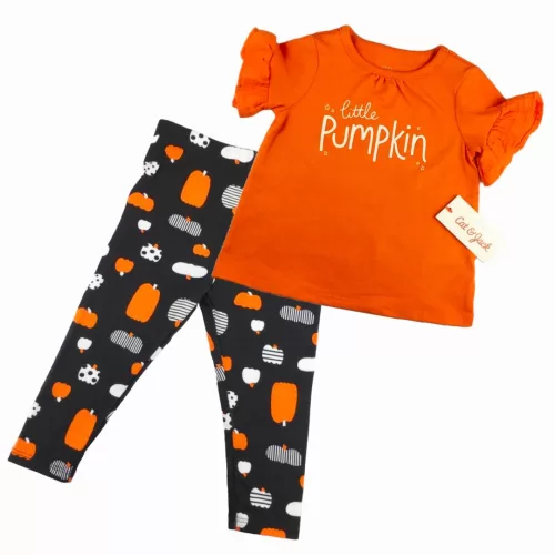 Conjunto para bebes CAT & JACK calabaza de 2 piezas.