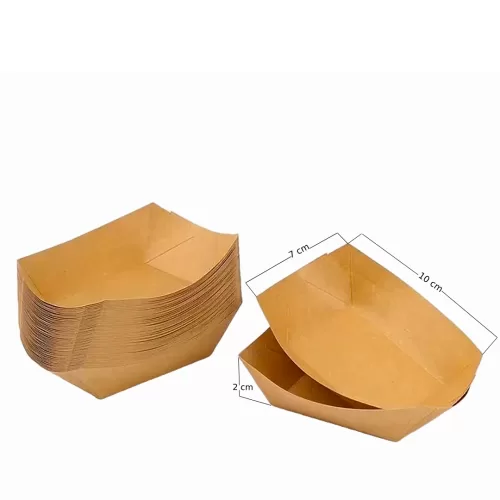 Bandejas desechables de papel crudo para comida10cm x 7cm c/u  30 und