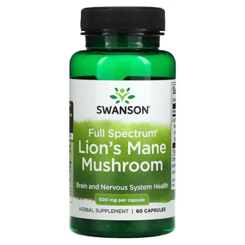 Suplemento herbal melena de león SWANSON 500mg 60 cap.