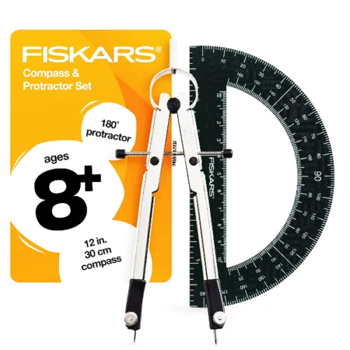 Set de compas y transportador FISKARS