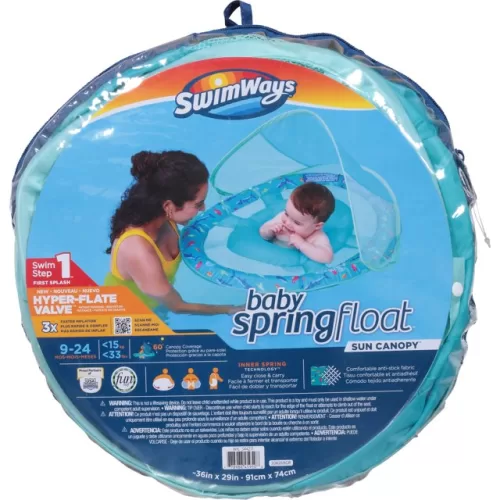 Flotador de resorte para bebé SWIMWAYS con tapasol
