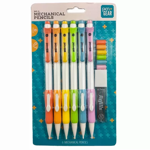 Portaminas con repuestos PEN + GEAR colores varios 6 und.