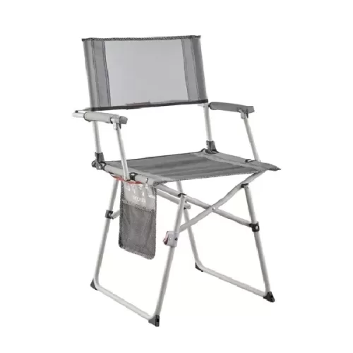 Silla de camping plegable QUECHUA gris.
