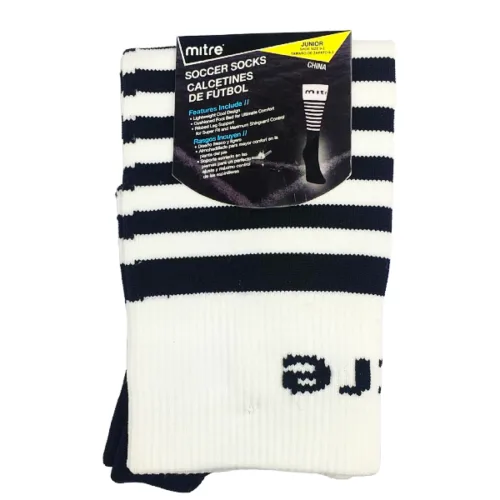 Medias de futbol MITRE negra y blanca junior 1 par