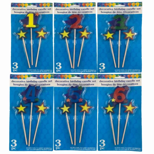 Set de Velas de Cumpleaños 3 Pzs