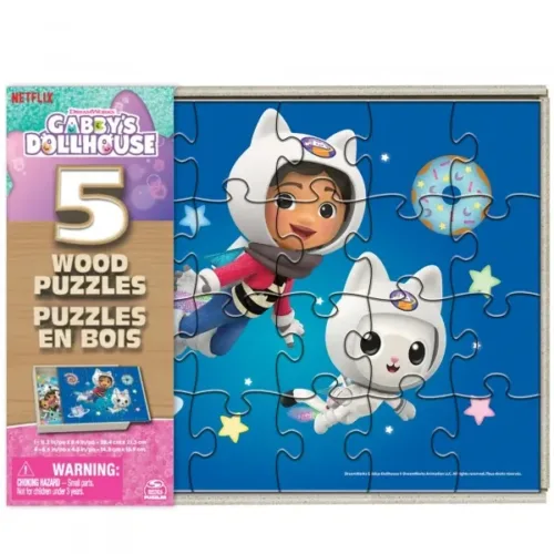Rompecabezas NETFLIX gabby´s dollhouse 5 en1 niños de 3 a 5 años