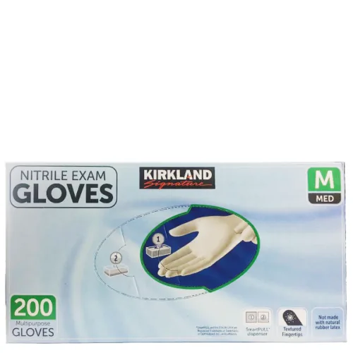 Guantes de Nitrilo KIRKLAND Talla M Caja de 200 UND