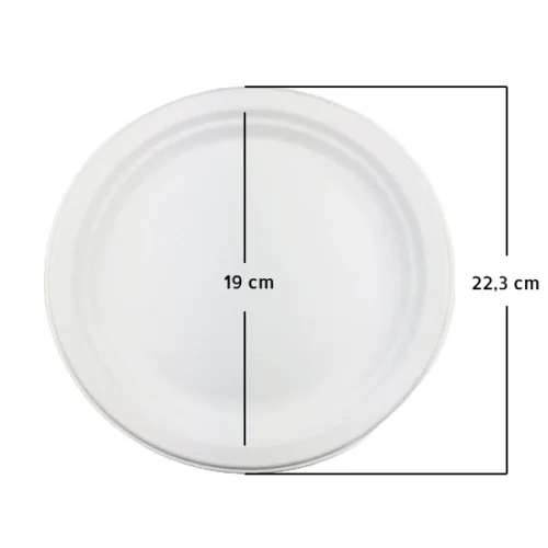 Platos de Fibra Blanca Ecológicos CHINET 22cm Reempacado 1 paq de 25 und c/u.Reempacados