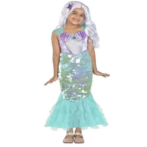 Disfraz de Sirena Mística Verde y Morada para niñas talla S