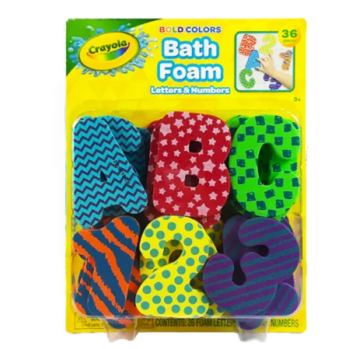 Juego de figura de foami CRAYOLA para el baño letras y números 36 piezas