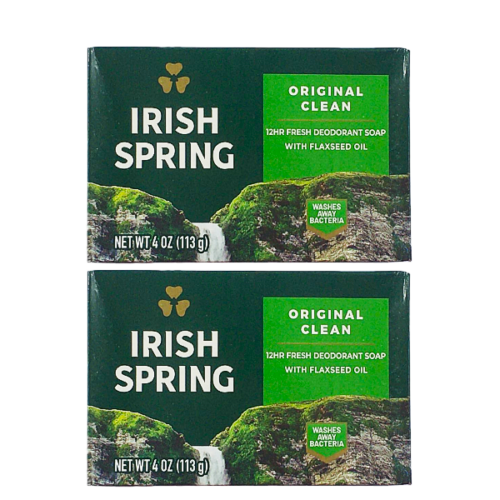 Jabon de barra IRISH SPRING original clean 113g 2 und Reempacado