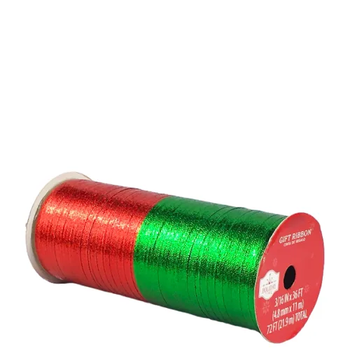 Cinta para decorar regalos de navidad HOLIDAY TIME multicolor 21.9m.
