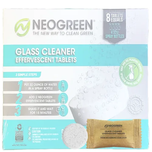 Tabletas efervescentes NEOGREEN para limpiar vidrios  8 tabletas