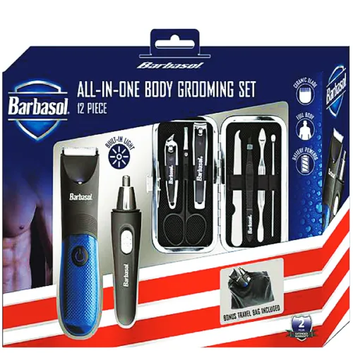 Kit de aseo personal BARBASOL todo en uno 12 piezas