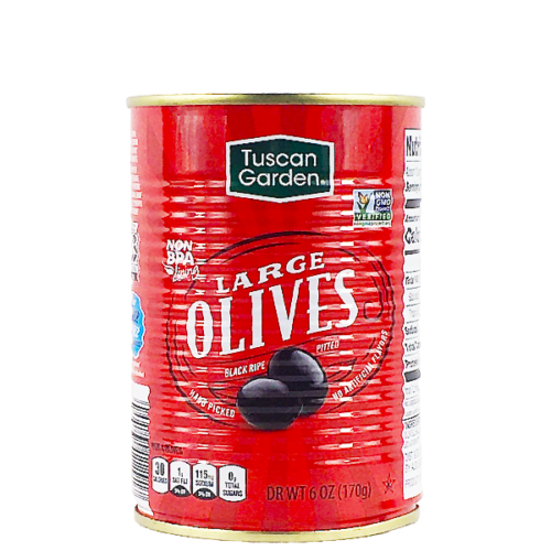 Aceitunas negras deshuesadas TUSCAN GARDEN grandes 170g.