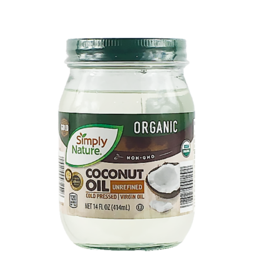 Aceite de coco orgánico SIMPLY NATURE prensado al frio 414mL