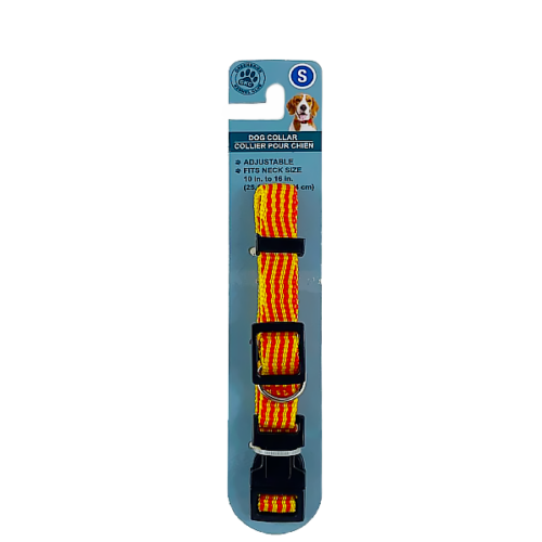 Collar para perros GREENBRIER ajustable talla S color amarillo con rojo