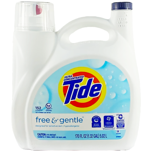 Detergente liquido TIDE free & gentle 152 cargas 5.02 L