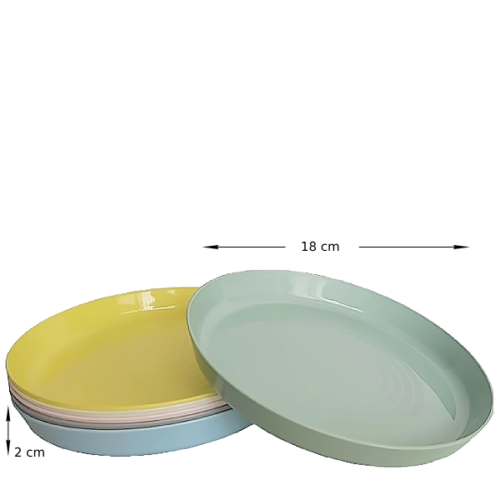 Juego de 6 platos KALAS colores variados