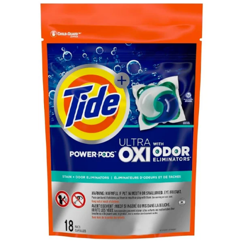 Detergente en capsulas TIDE powers pods + Ultra OXI Laundry 18 cap