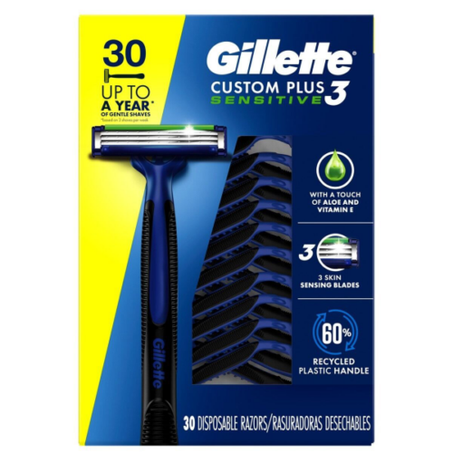 Maquina de afeitar desechable GILLETTE plus 3 sensitive paquete de 30 und