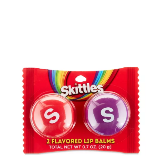 Juego de Bálsamos labiales Skittles Labiales con Sabor a Cereza y Uva, 0.7 oz